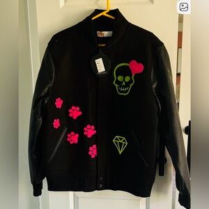 Looney tunes Sylvester and tweety embroidered black varsity jacket size large